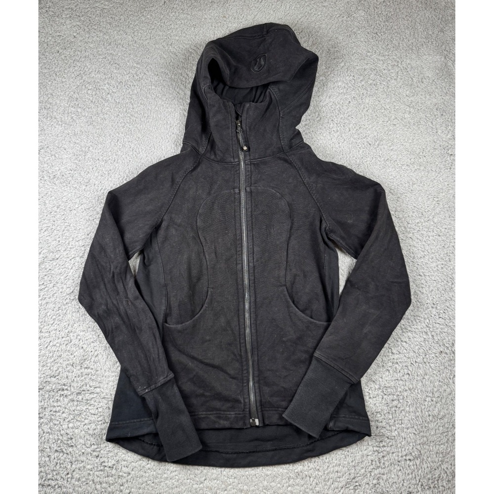 Lululemon Scuba Hoodie Jacket Thick Black Size 2 Chest Full Zip